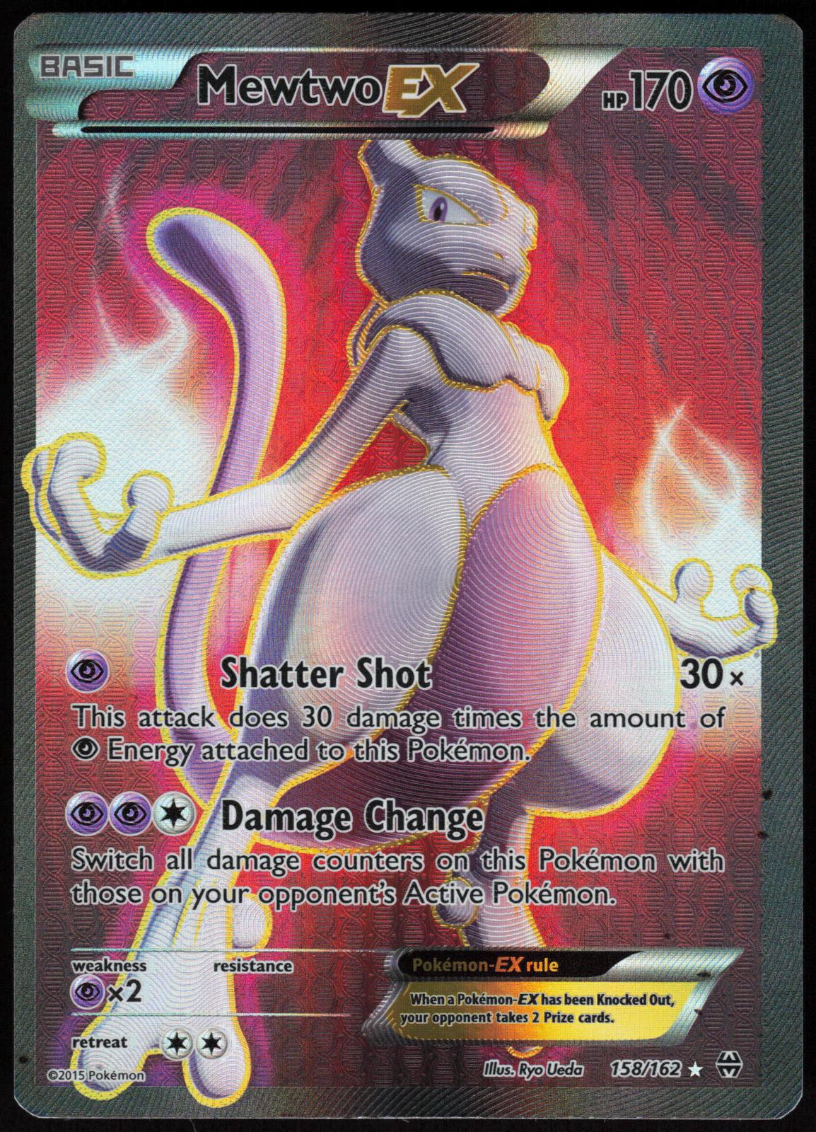 MEWTWO EX 158/162 BREAKTHROUGH POKEMON ULTRA RARE HOLO LP