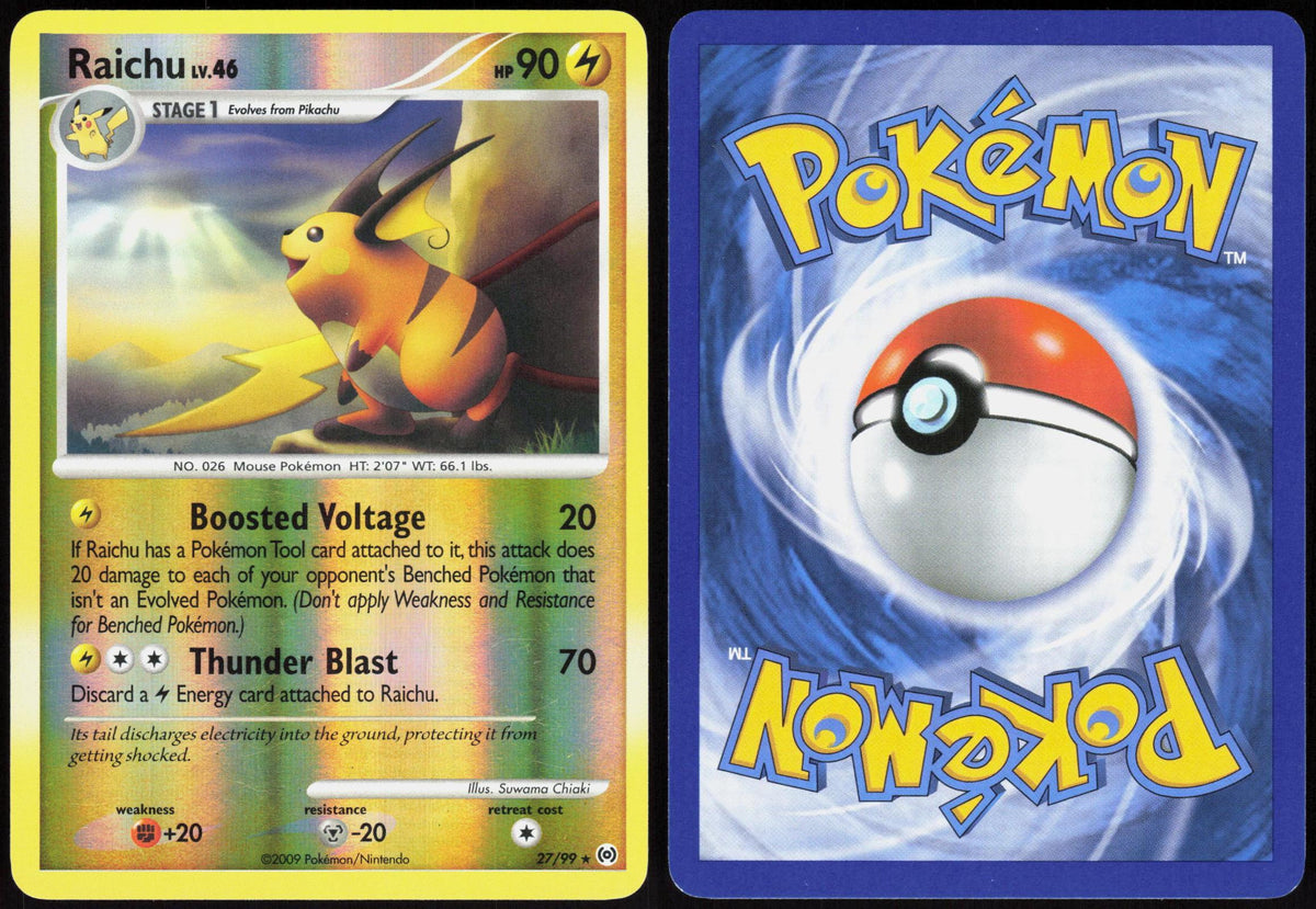 RAICHU 27/99 ARCEUS POKEMON RARE REVERSE HOLO LP
