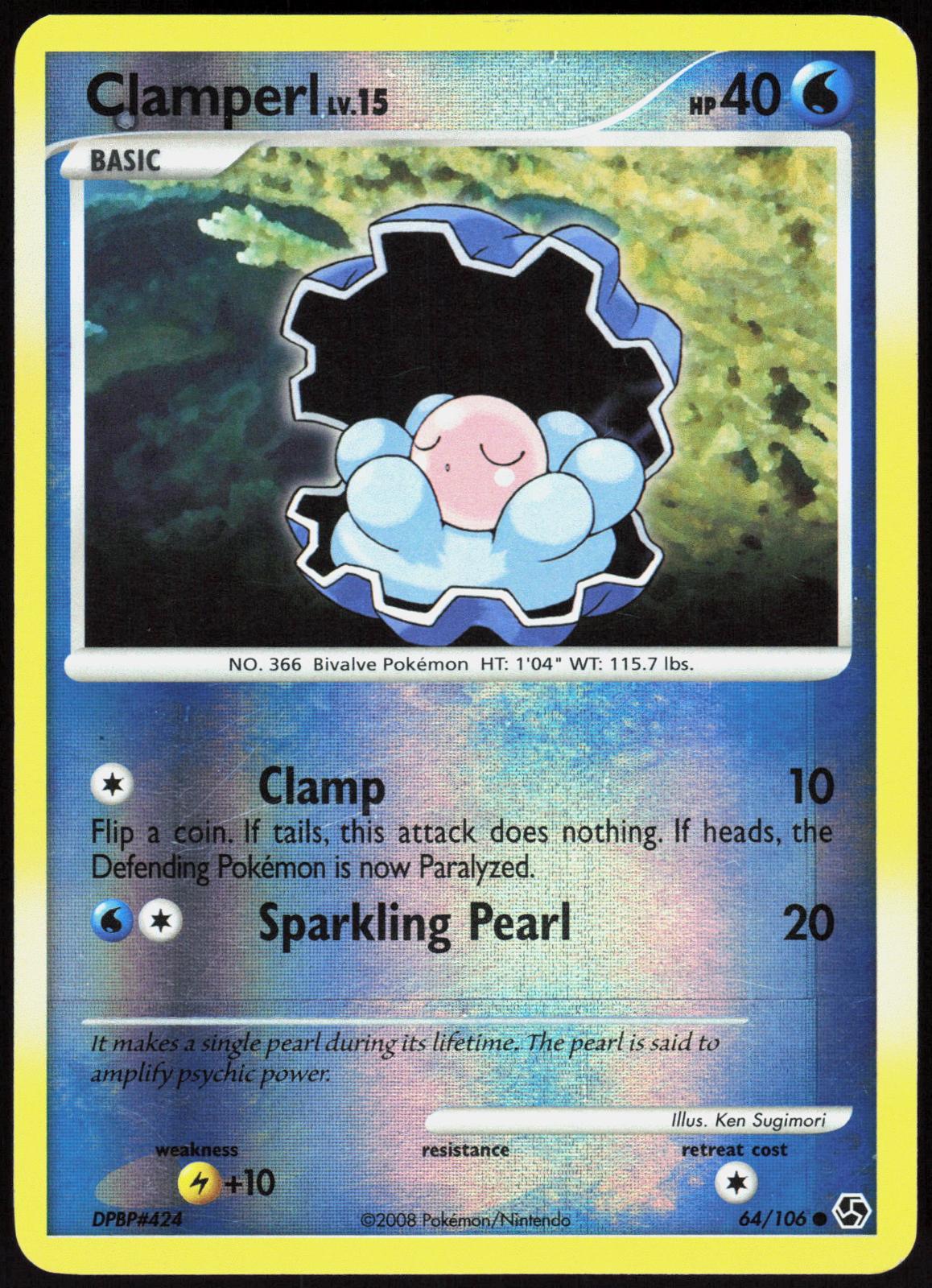 CLAMPERL 64/106 GREAT ENCOUNTERS POKEMON COMMON REVERSE HOLO LP