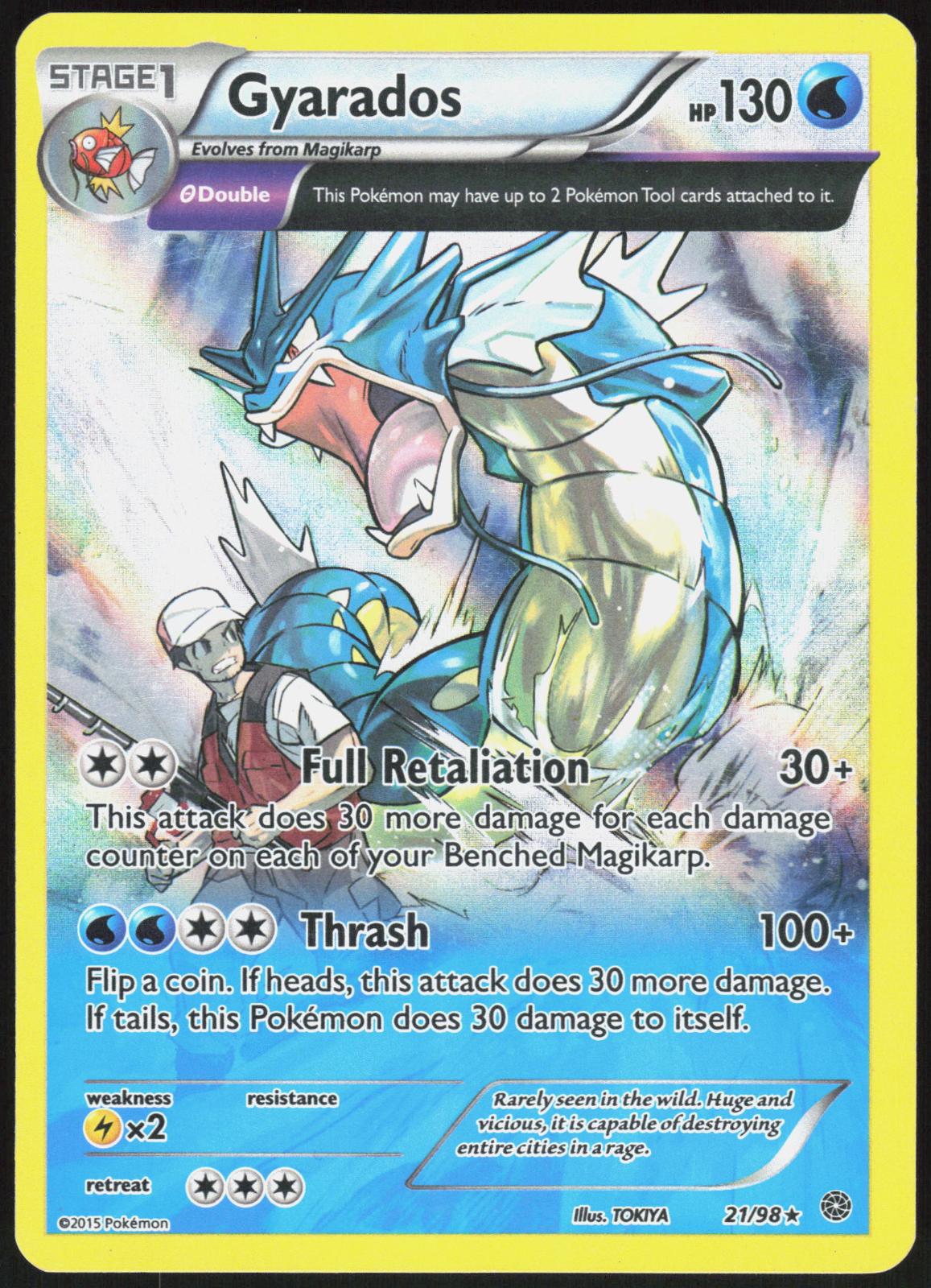 GYARADOS 21/98 ANCIENT ORIGINS POKEMON RARE REVERSE HOLO LP