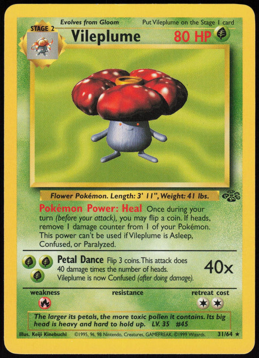 VILEPLUME 31/64 JUNGLE POKEMON RARE UNLIMITED LP