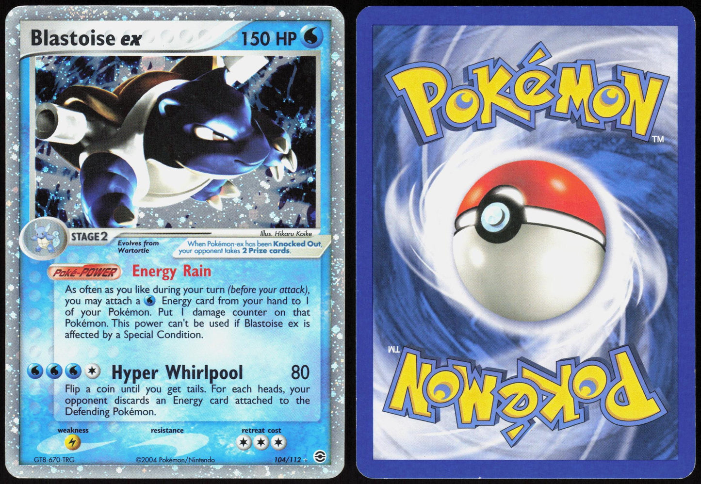 BLASTOISE EX 104/112 FIRERED & LEAFGREEN POKEMON EX RARE LP
