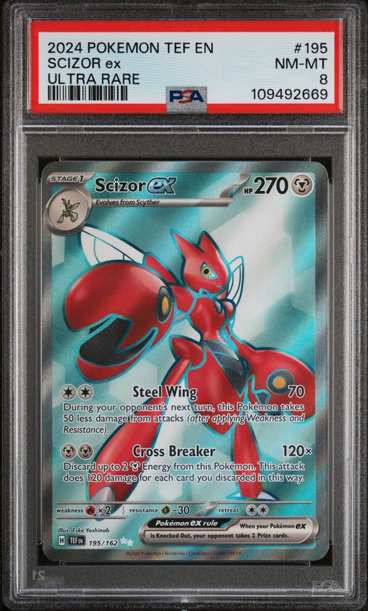 SCIZOR EX 195/162 PSA 8 ULTRA RARE TEMPORAL FORCES POKEMON