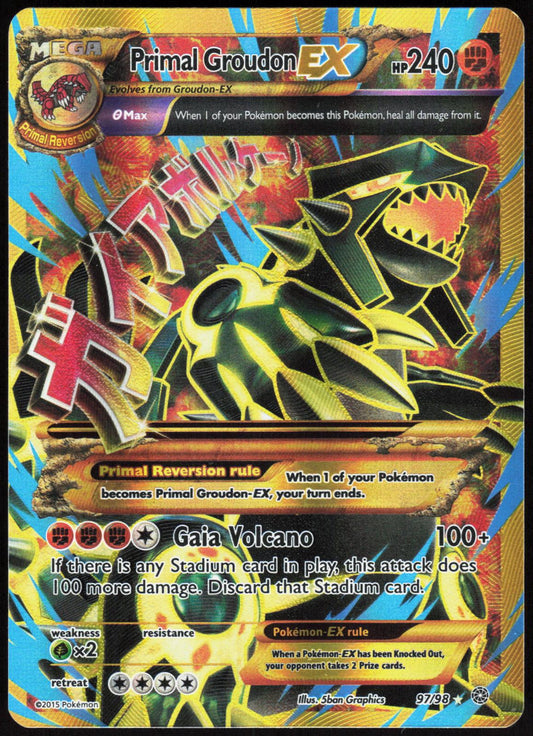PRIMAL GROUDON EX 97/98 ANCIENT ORIGINS POKEMON SECRET RARE HOLO LP