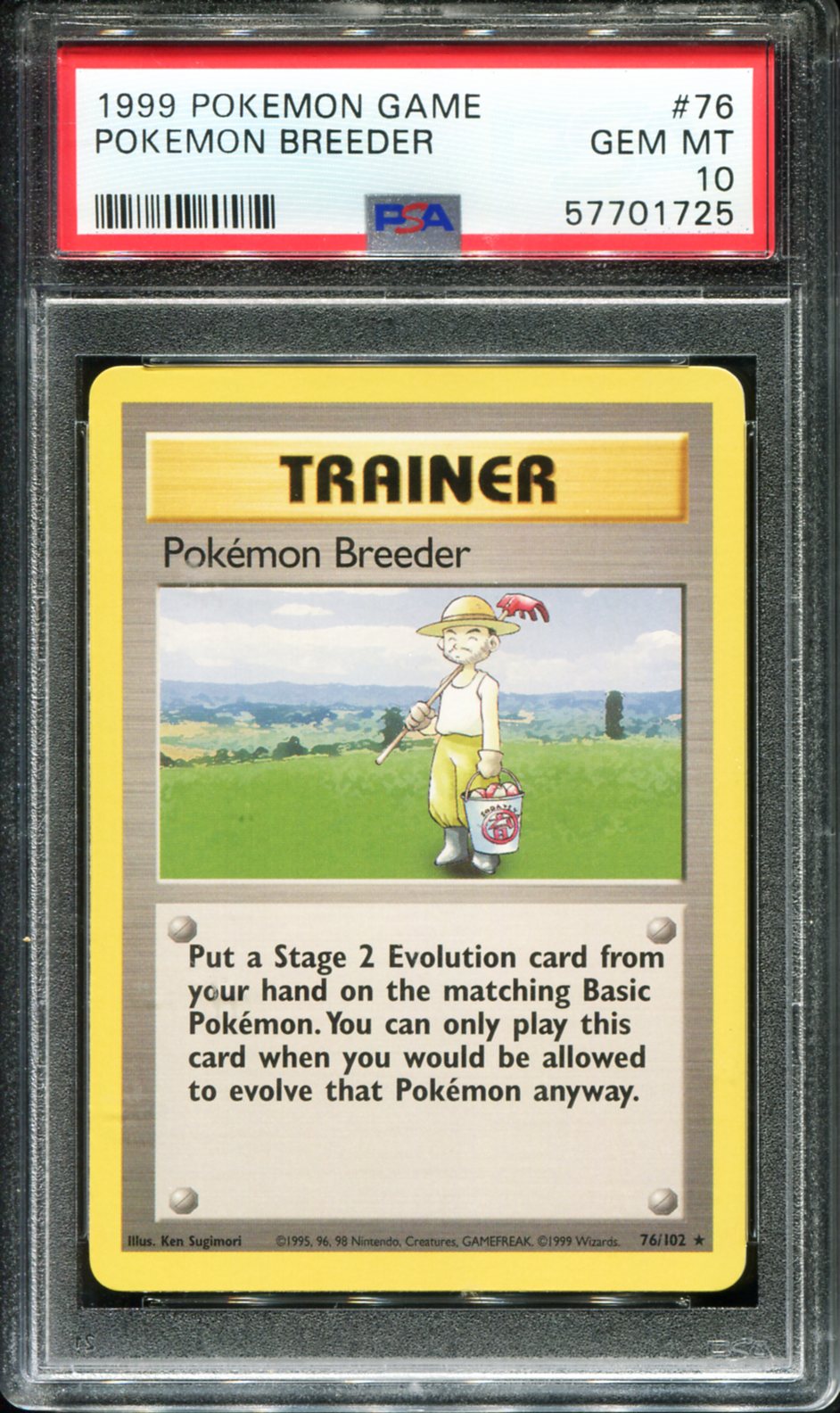 POKEMON BREEDER 76/102 PSA 10 GAME POKEMON