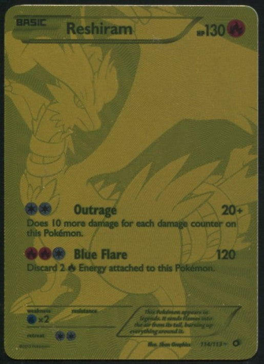 RESHIRAM (114 FULL ART SECRET RARE) 114/113 LEGENDARY TREASURES POKEMON LP