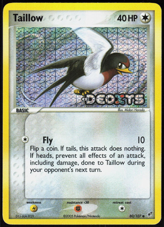 TAILLOW 80/107 DEOXYS POKEMON COMMON REVERSE HOLO LP