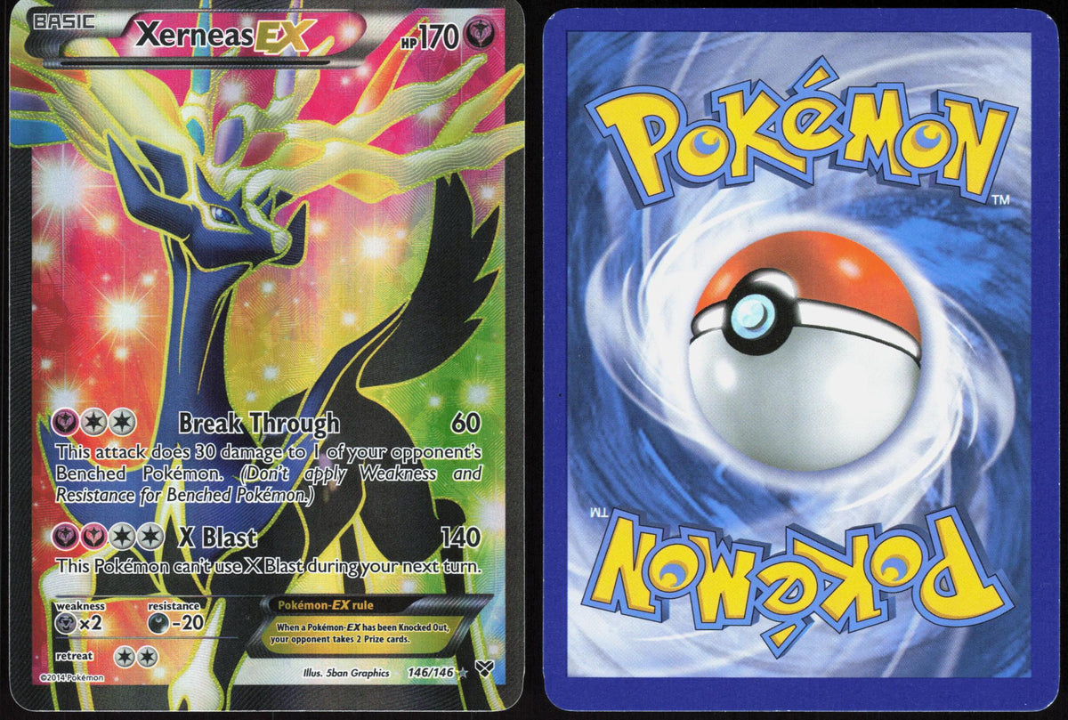 XERNEAS EX 146/146 XY BASE SET POKEMON ULTRA RARE HOLO LP