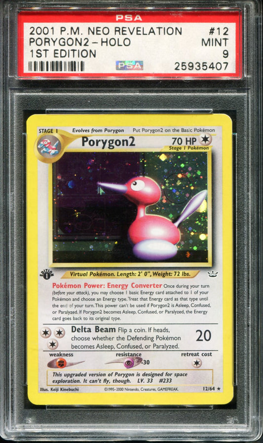 PORYGON2 HOLO 12/64 PSA 9 1ST EDITION NEO REVELATION POKEMON