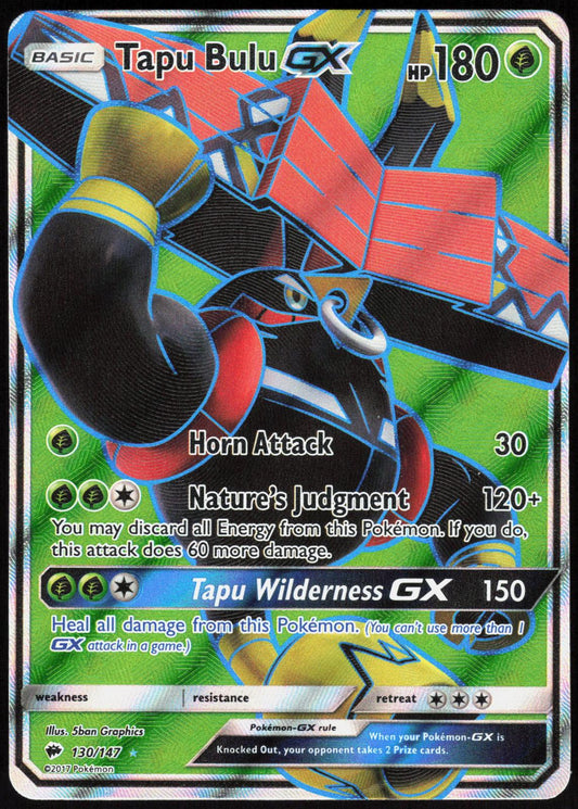 TAPU BULU GX 130/147 BURNING SHADOWS POKEMON ULTRA RARE HOLO LP