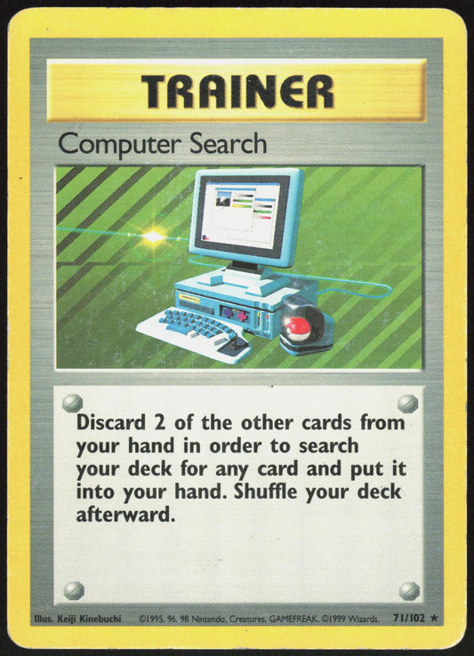 COMPUTER SEARCH 71/102 BASE SET UNLIMITED POKEMON RARE MP