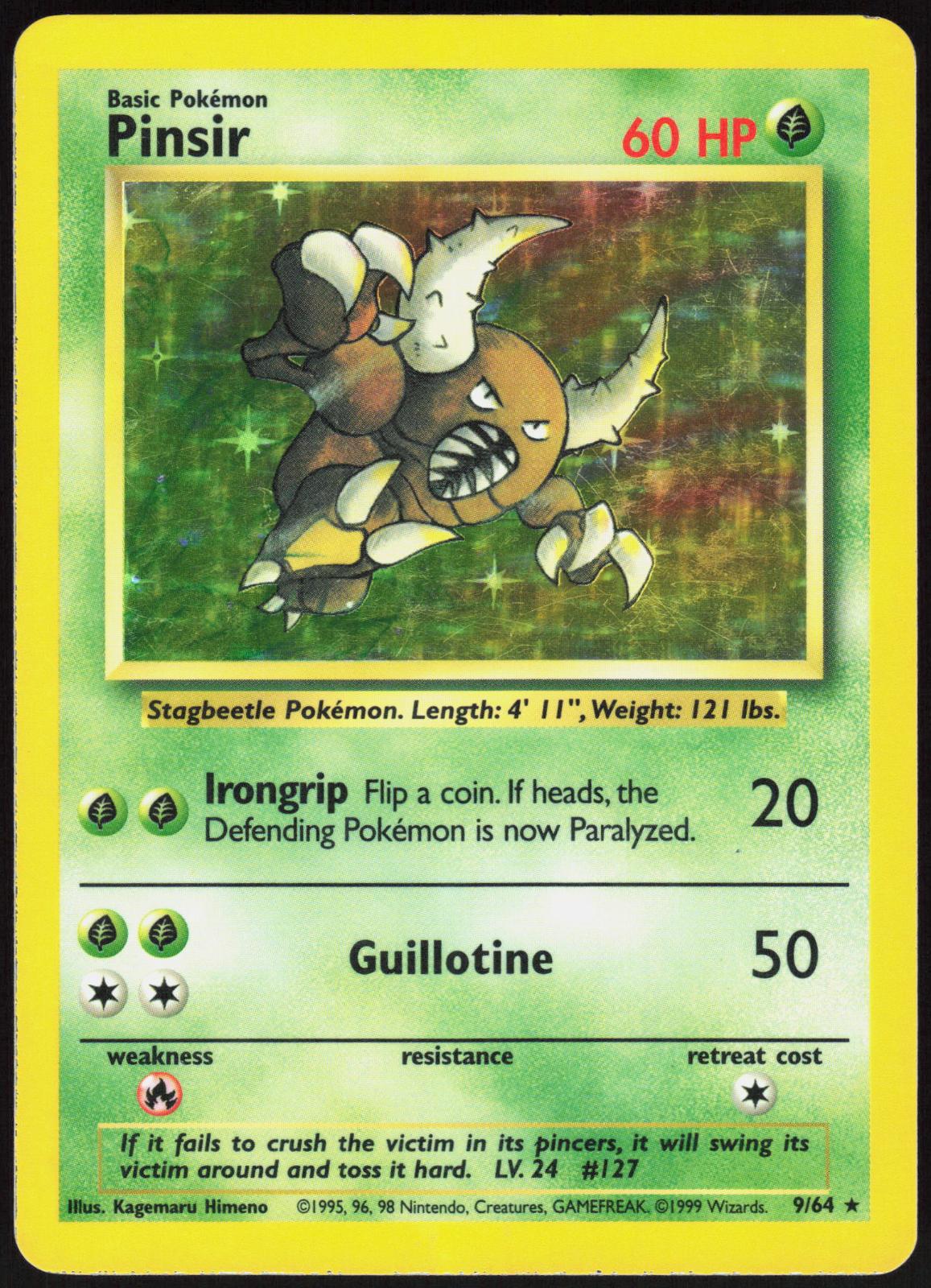 PINSIR 9/64 JUNGLE POKEMON RARE UNLIMITED HOLO LP