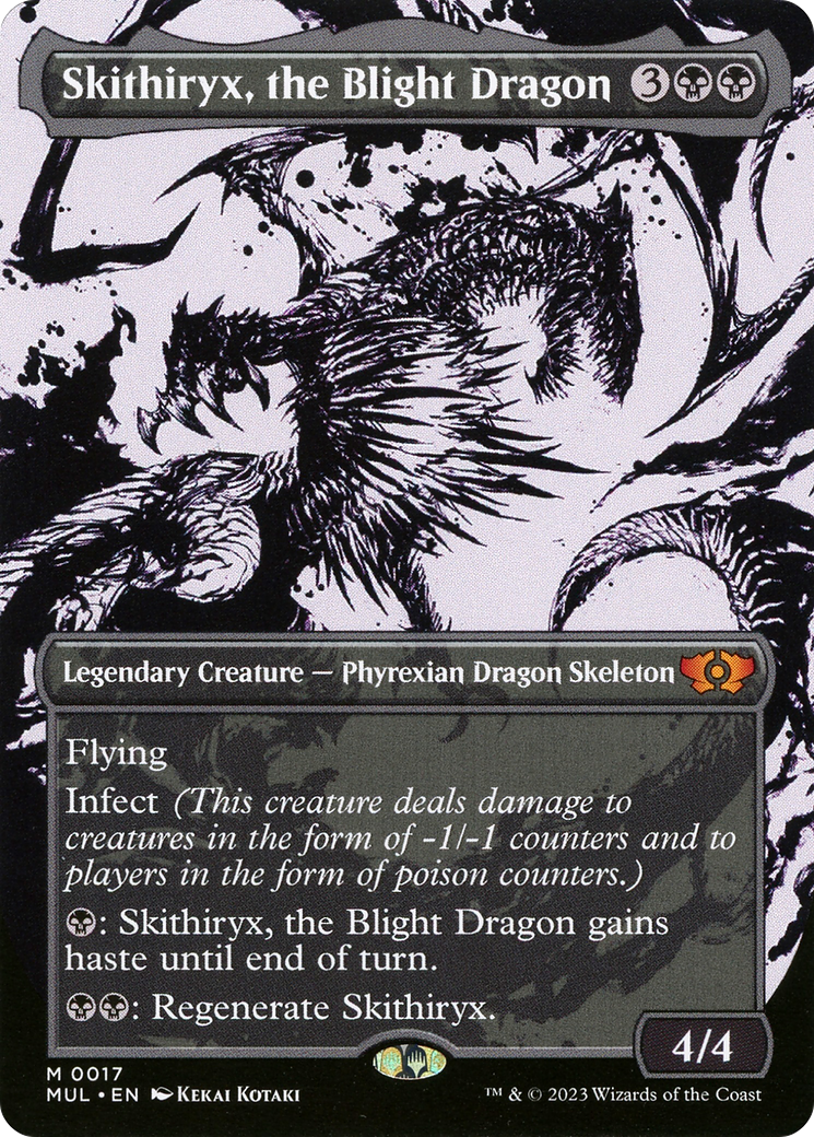 MAGIC: THE GATHERING  - Skithiryx, the Blight Dragon (MUL-017) - Multiverse Legends: (Showcase) (Borderless)