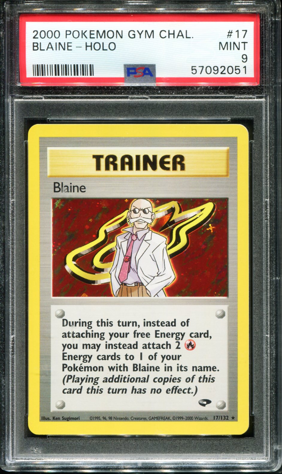 BLAINE HOLO 17/132 PSA 9 GYM CHALLENGE POKEMON