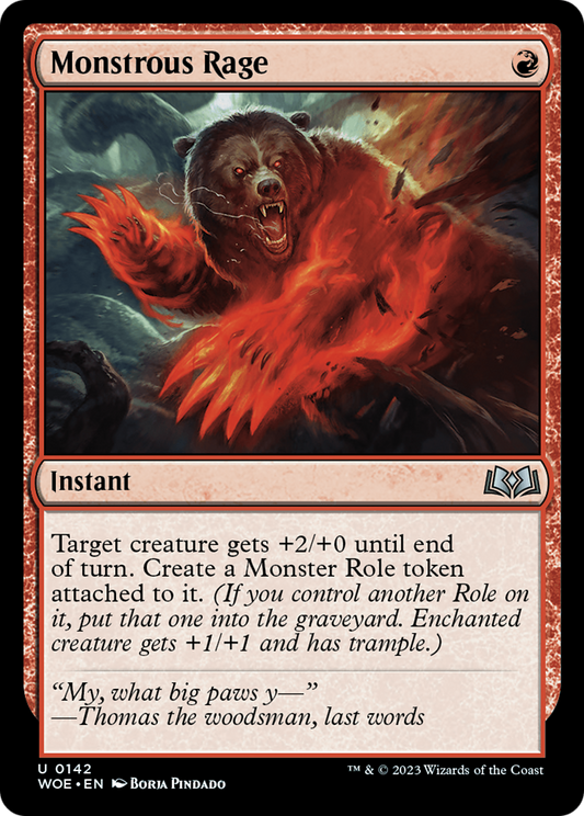 MAGIC: THE GATHERING  - Monstrous Rage (WOE-142) - Wilds of Eldraine