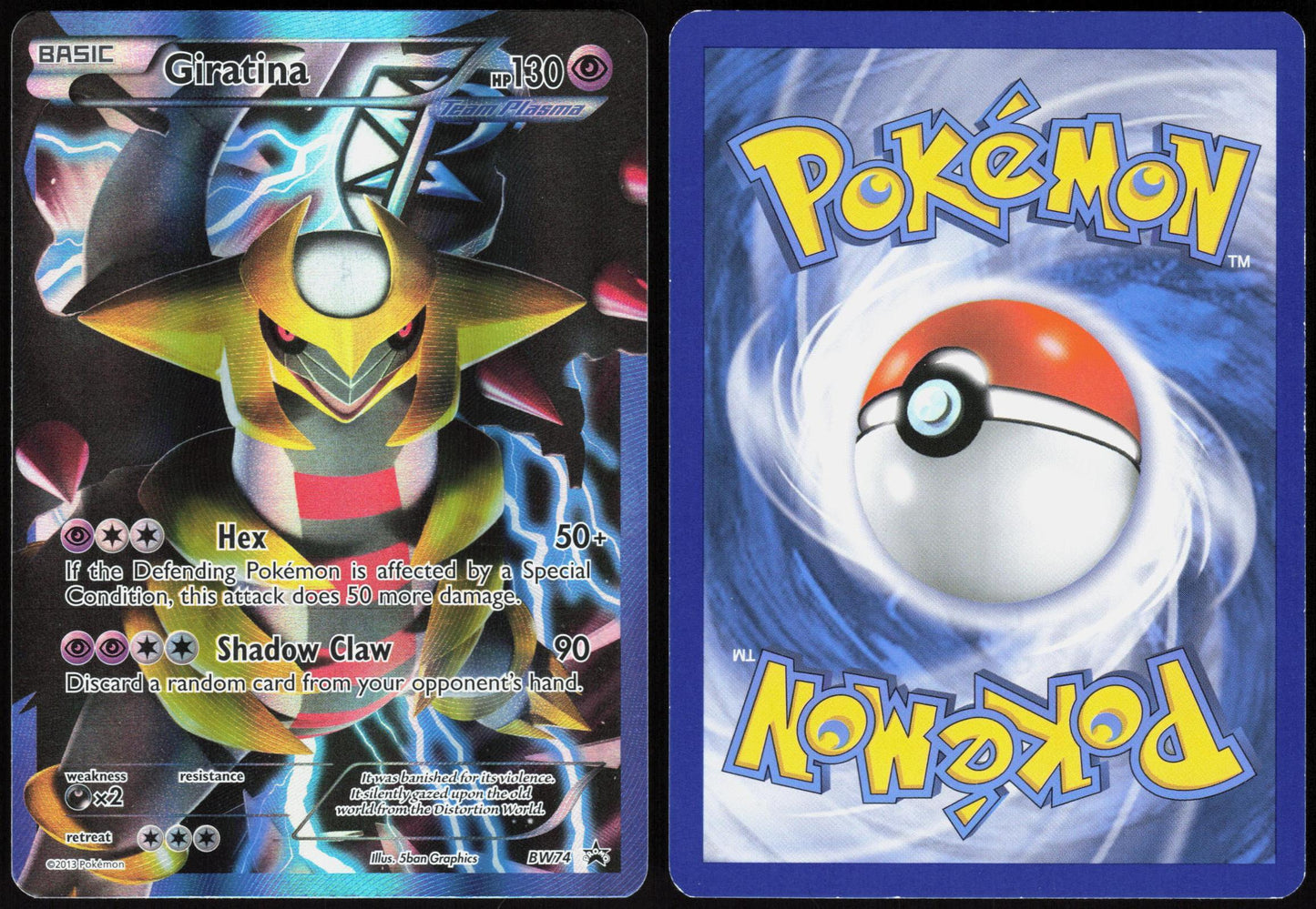 GIRATINA (TEAM PLASMA) BW74 BLACK AND WHITE PROMO POKEMON HOLO RARE HOLO LP