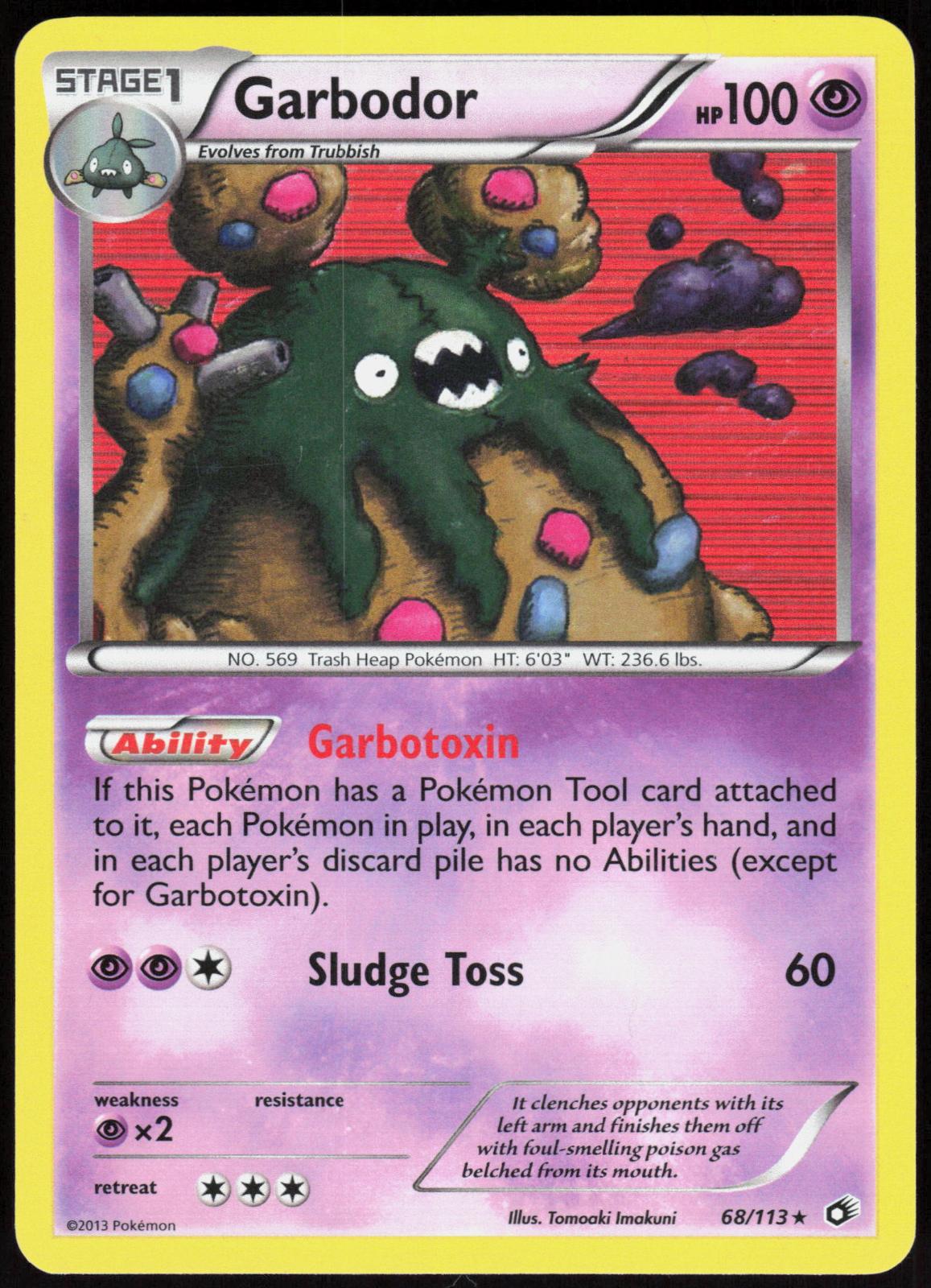 GARBODOR 68/113 LEGENDARY TREASURES POKEMON HOLO RARE LP