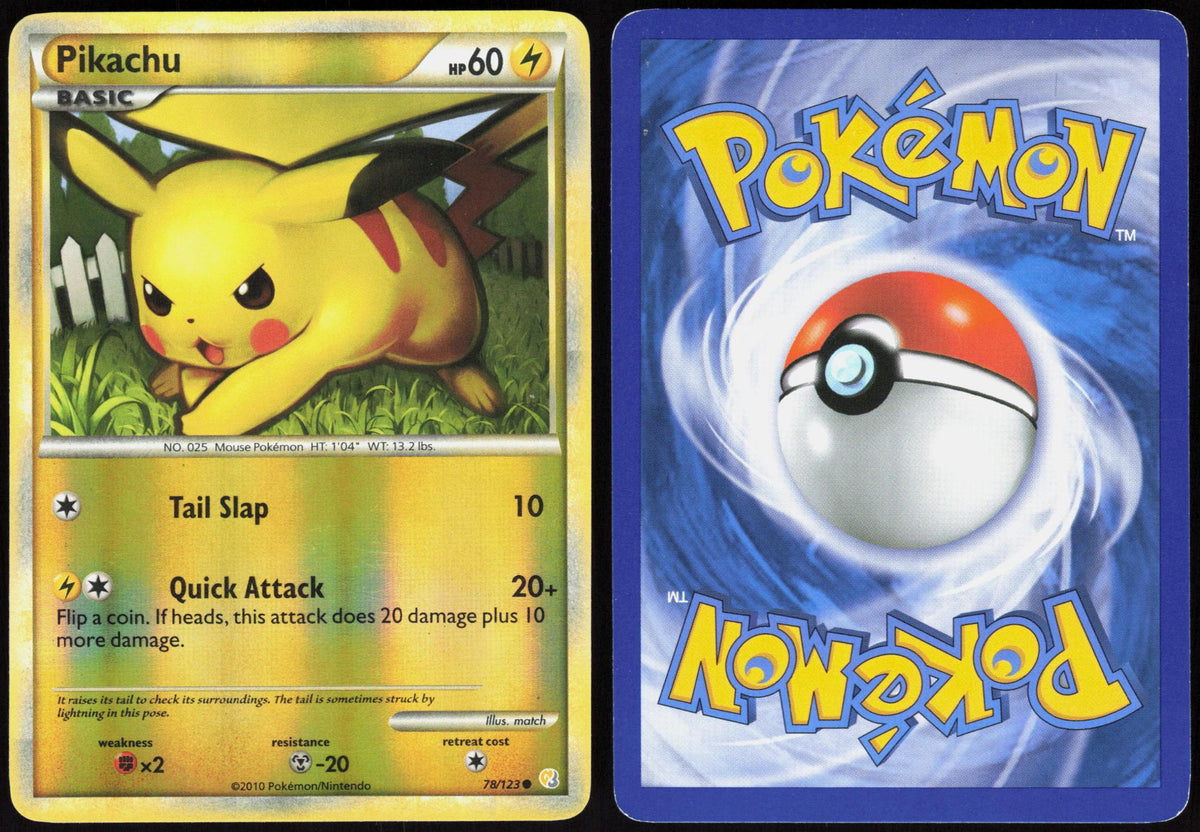 PIKACHU 78/123 HEARTGOLD & SOULSILVER POKEMON COMMON REVERSE HOLO LP