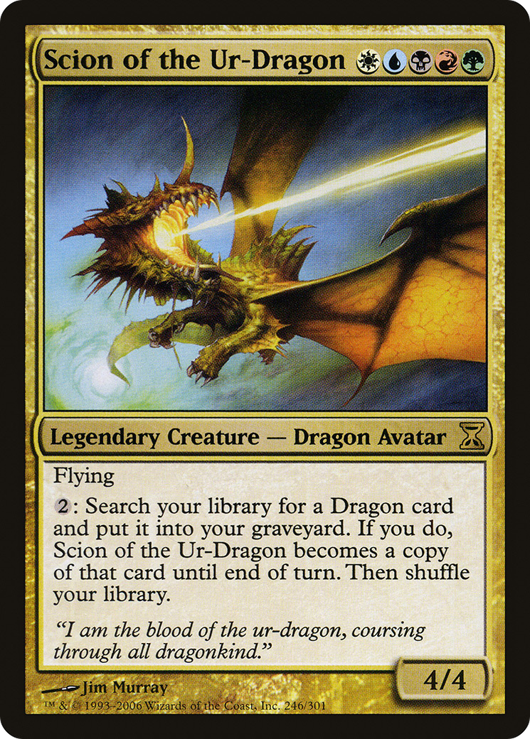 MAGIC: THE GATHERING  - Scion of the Ur-Dragon (TSP-246) - Time Spiral Foil
