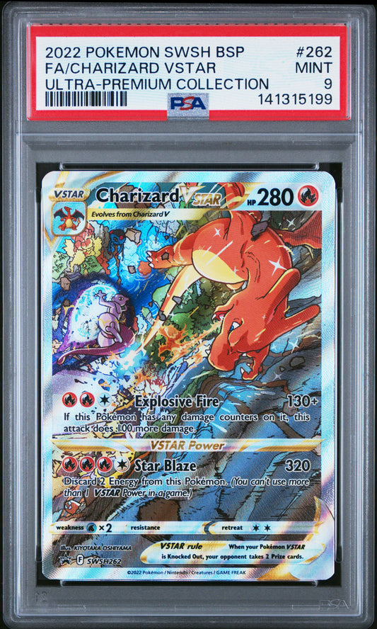 CHARIZARD VSTAR 262 PSA 9 ULTRA PREMIUM SWSH BLACK STAR PROMO POKEMON