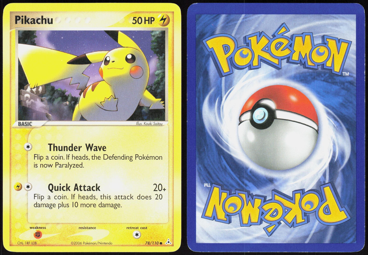 PIKACHU 78/110 HOLON PHANTOMS POKEMON COMMON MP