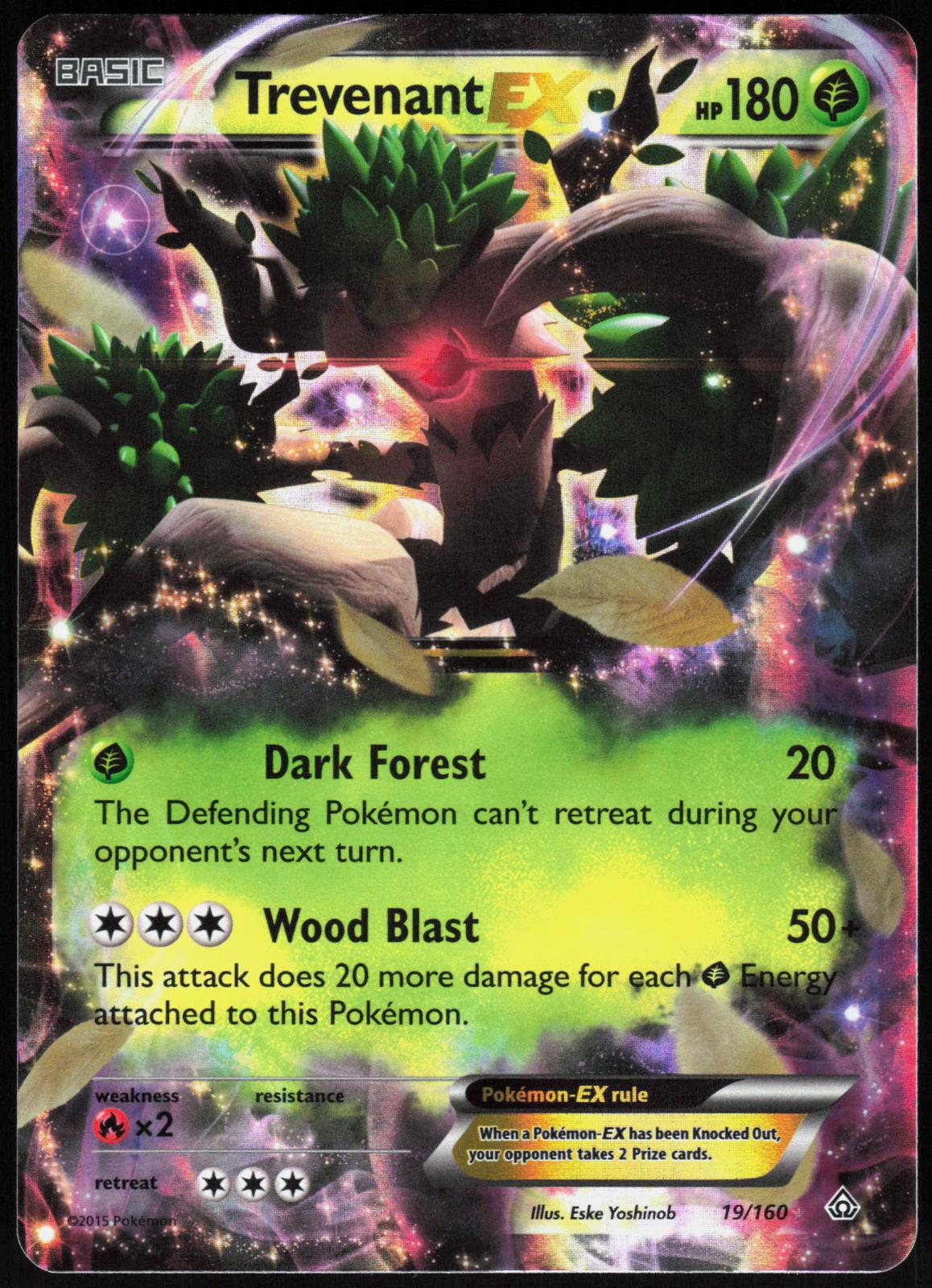 TREVENANT EX 19/160 PRIMAL CLASH POKEMON ULTRA RARE HOLO NM