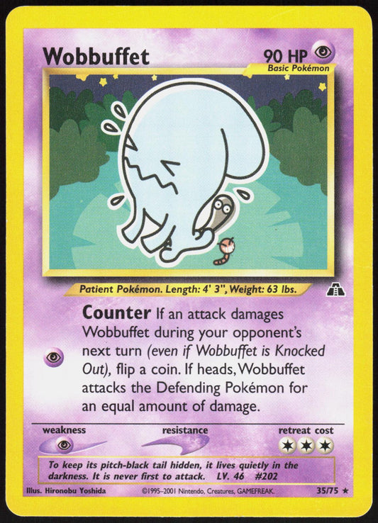 WOBBUFFET 35/75 NEO DISCOVERY POKEMON RARE UNLIMITED MP