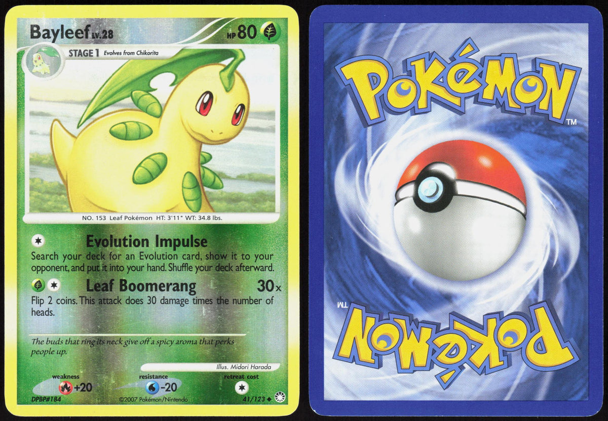 BAYLEEF 41/123 MYSTERIOUS TREASURES POKEMON UNCOMMON REVERSE HOLO LP