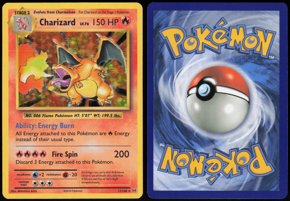 CHARIZARD 11/108 EVOLUTIONS POKEMON RARE HOLO LP