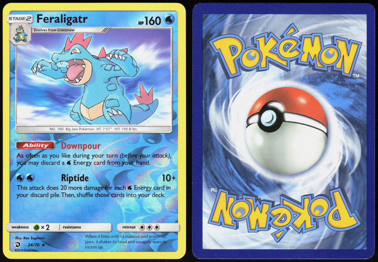 FERALIGATR 24/70 DRAGON MAJESTY POKEMON RARE REVERSE HOLO LP