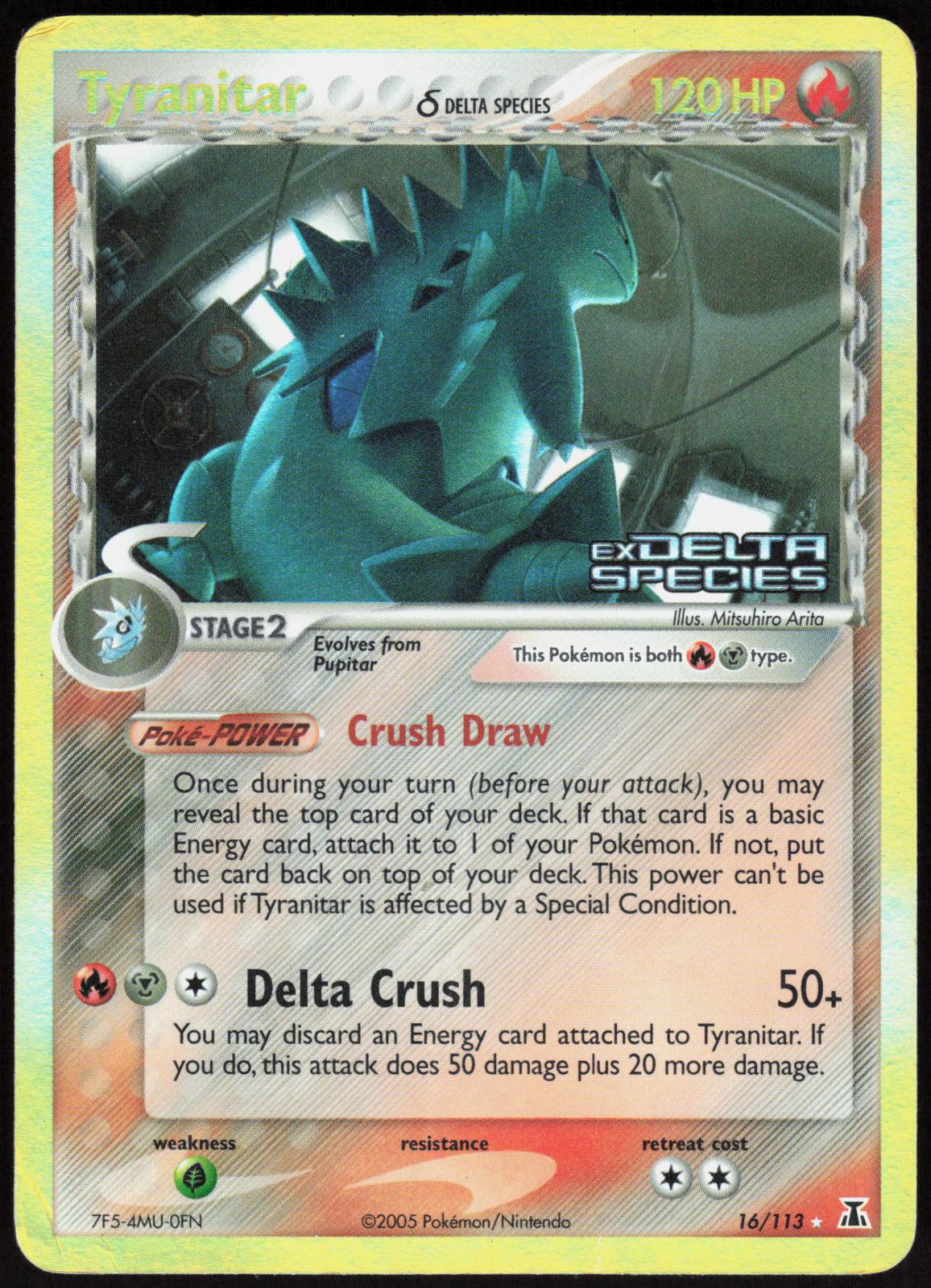 TYRANITAR Δ 16/113 DELTA SPECIES POKEMON RARE REVERSE HOLO HP