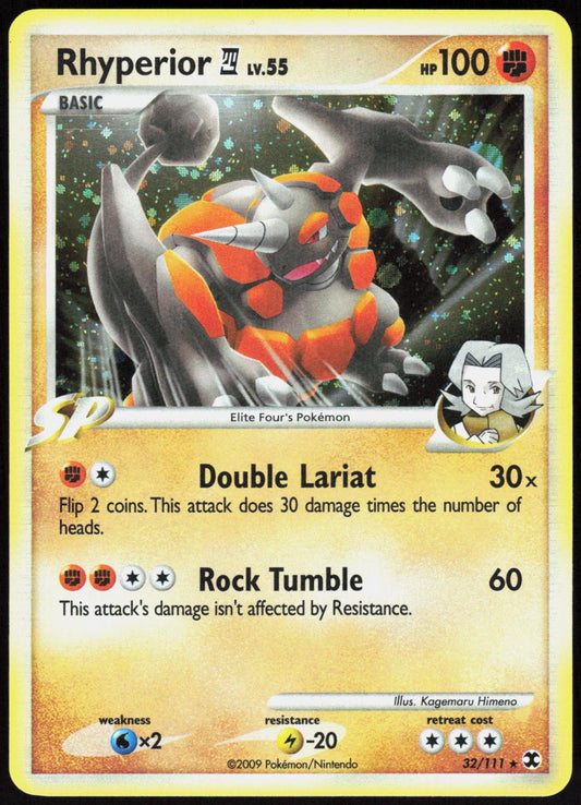 RHYPERIOR E4 (DPPT RISING RIVALS) 32/111 DECK EXCLUSIVES POKEMON HOLO RARE LP