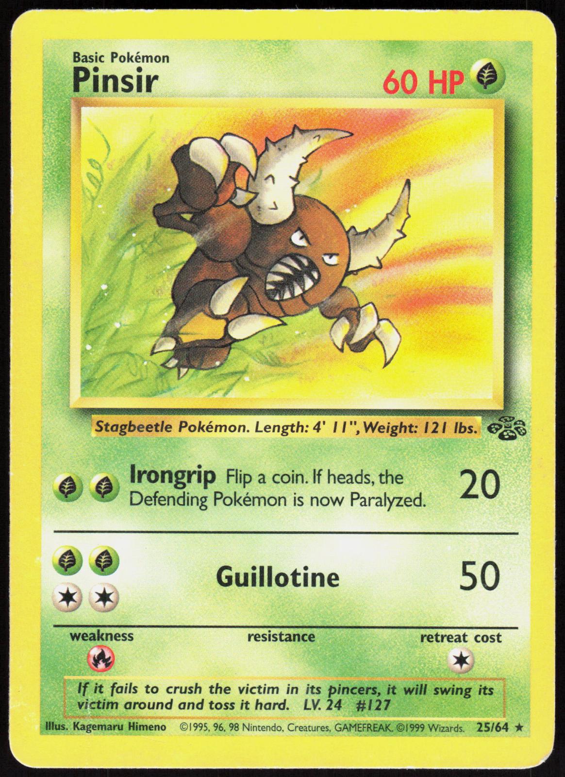 PINSIR 25/64 JUNGLE POKEMON RARE UNLIMITED HP