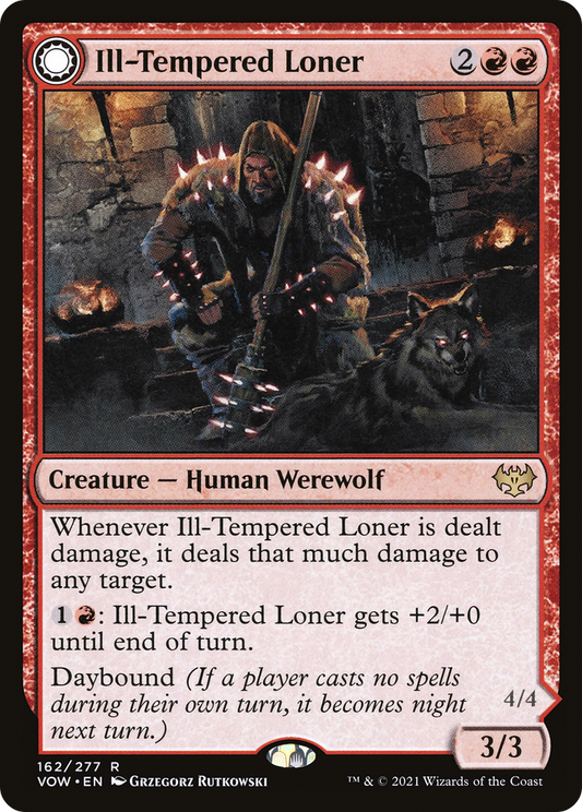 MAGIC: THE GATHERING  - Ill-Tempered Loner (VOW-162) - Innistrad: Crimson Vow: (Double Faced Transform)