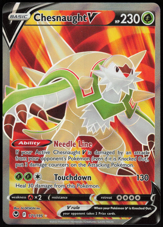 CHESNAUGHT V 171/195 SILVER TEMPEST POKEMON ULTRA RARE HOLO NM