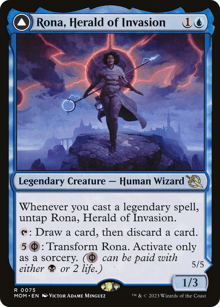 MAGIC: THE GATHERING  - Rona, Herald of Invasion (MOM-075) - March of the Machine Foil