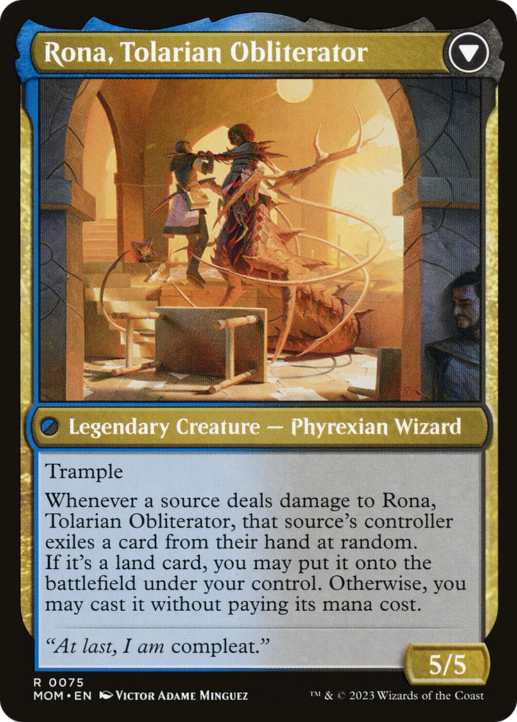 MAGIC: THE GATHERING  - Rona, Herald of Invasion (MOM-075) - March of the Machine Foil
