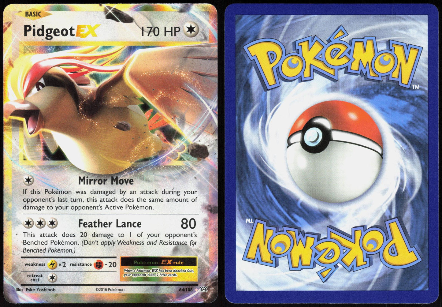 PIDGEOT EX 64/108 EVOLUTIONS POKEMON EX RARE HOLO NM