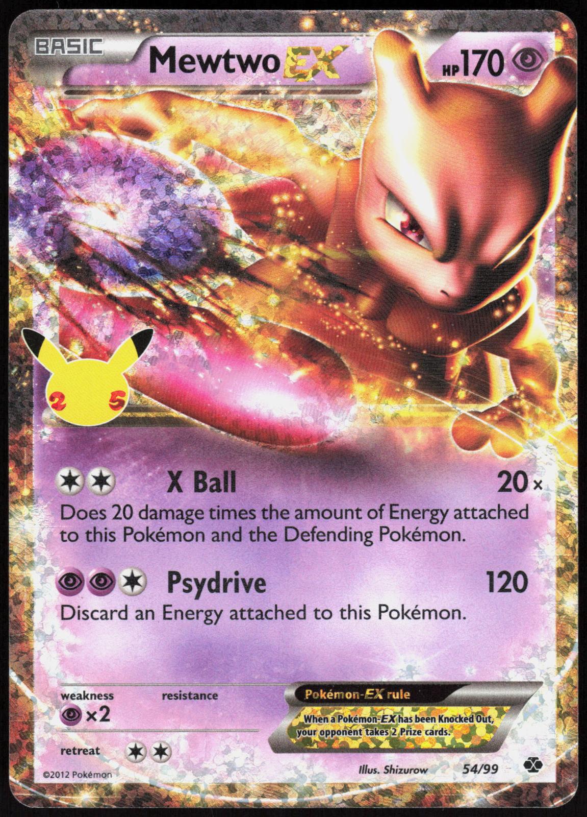 MEWTWO EX 54/99 CELEBRATIONS: CLASSIC COLLECTION POKEMON HOLO LP