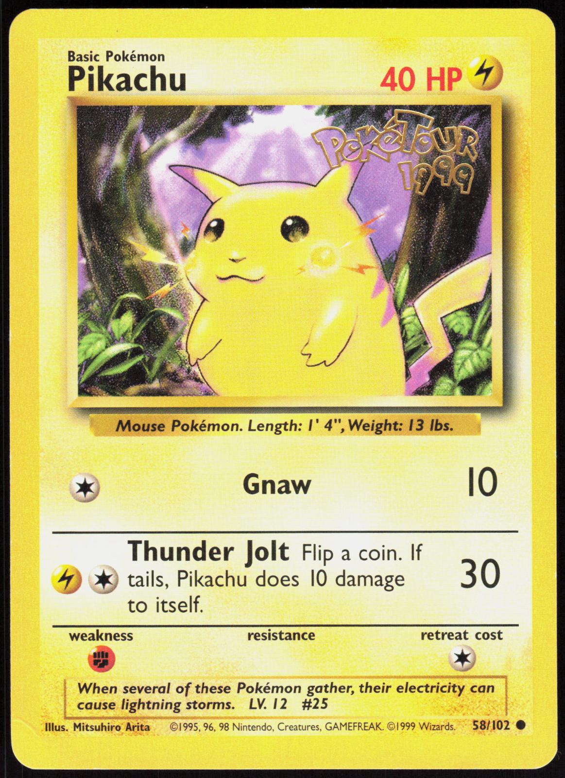 PIKACHU (POKETOUR 1999) 058/102 MISCELLANEOUS CARDS & PRODUCTS POKEMON PROMO HP