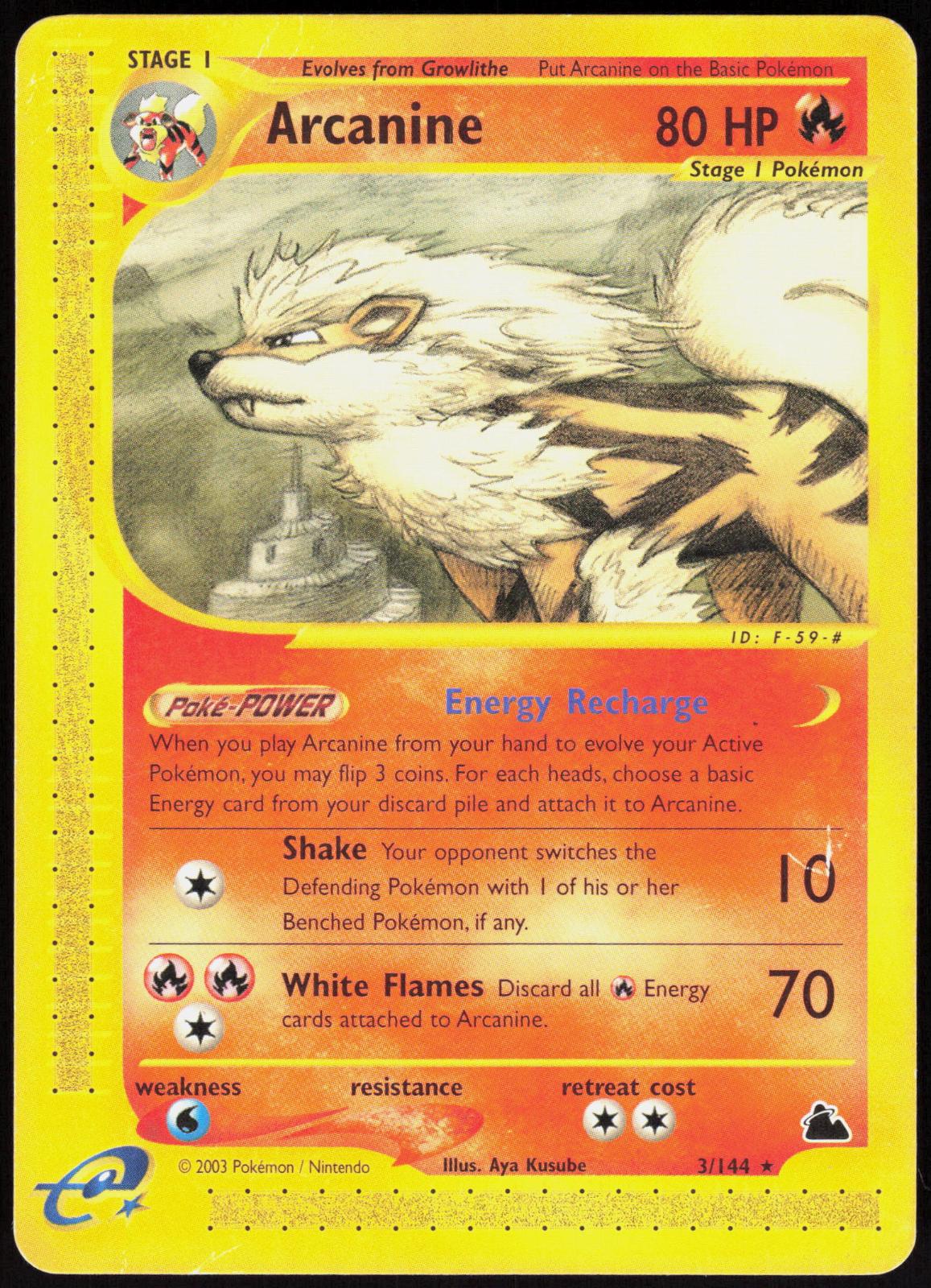 ARCANINE 3/144 SKYRIDGE POKEMON RARE HP