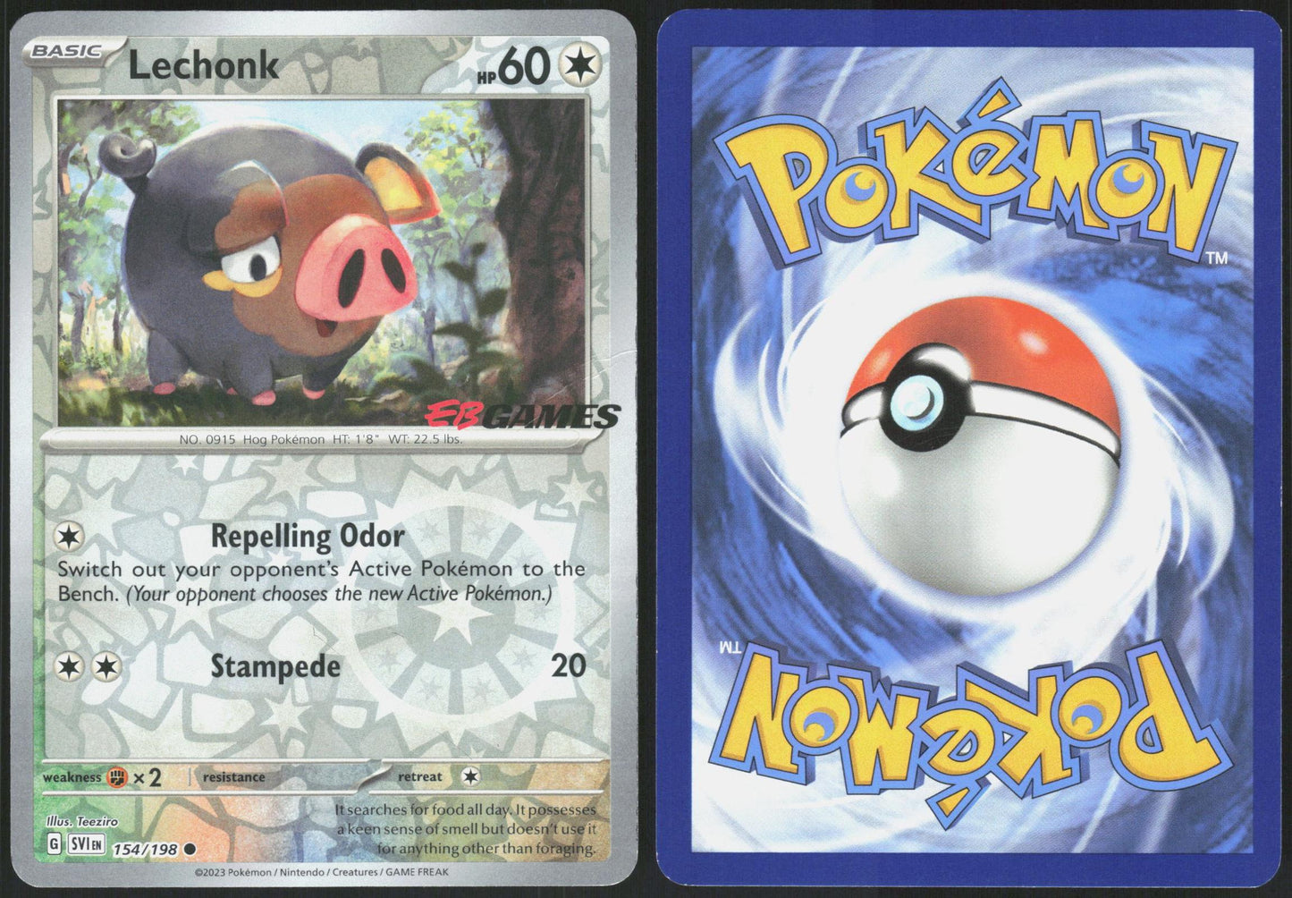 LECHONK (EB GAMES PROMO) 154/198 POKEMON REVERSE HOLO LP