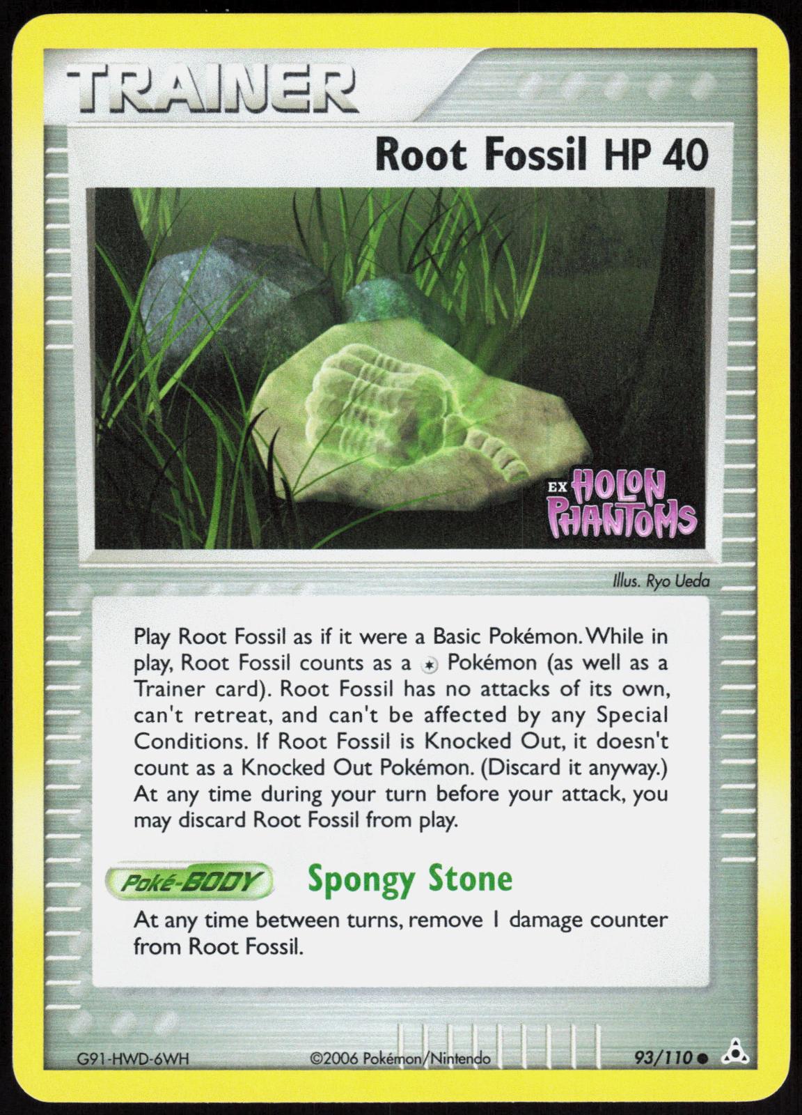 ROOT FOSSIL 93/110 HOLON PHANTOMS POKEMON COMMON REVERSE HOLO LP