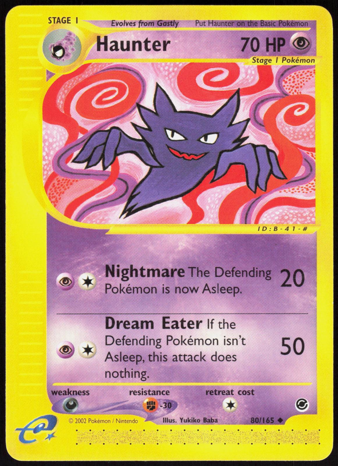 HAUNTER 80/165 EXPEDITION BASE SET POKEMON UNCOMMON LP