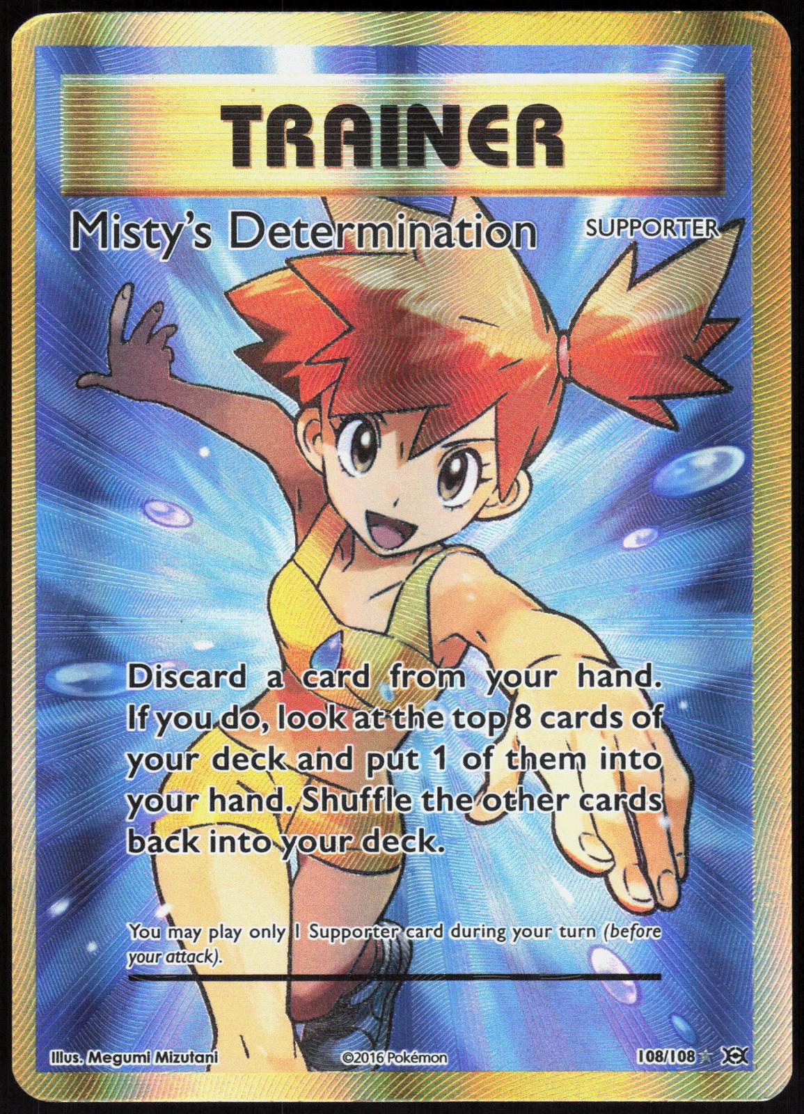 MISTY'S DETERMINATION 108/108 EVOLUTIONS POKEMON ULTRA RARE LP