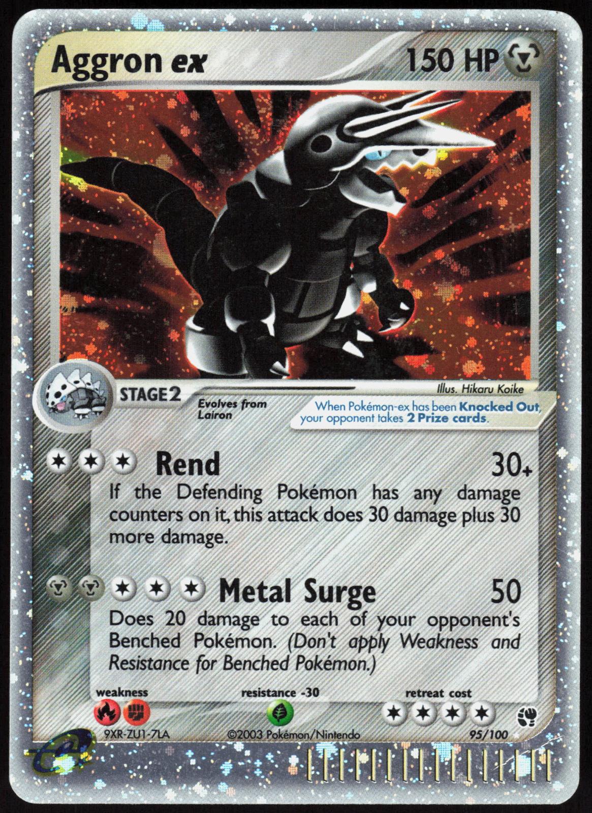 AGGRON EX 95/100 SANDSTORM POKEMON EX RARE HOLO NM
