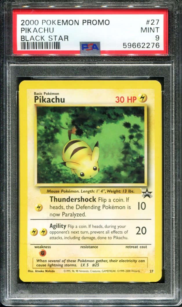 PIKACHU 27 PSA 9 PROMO BLACK STAR POKEMON