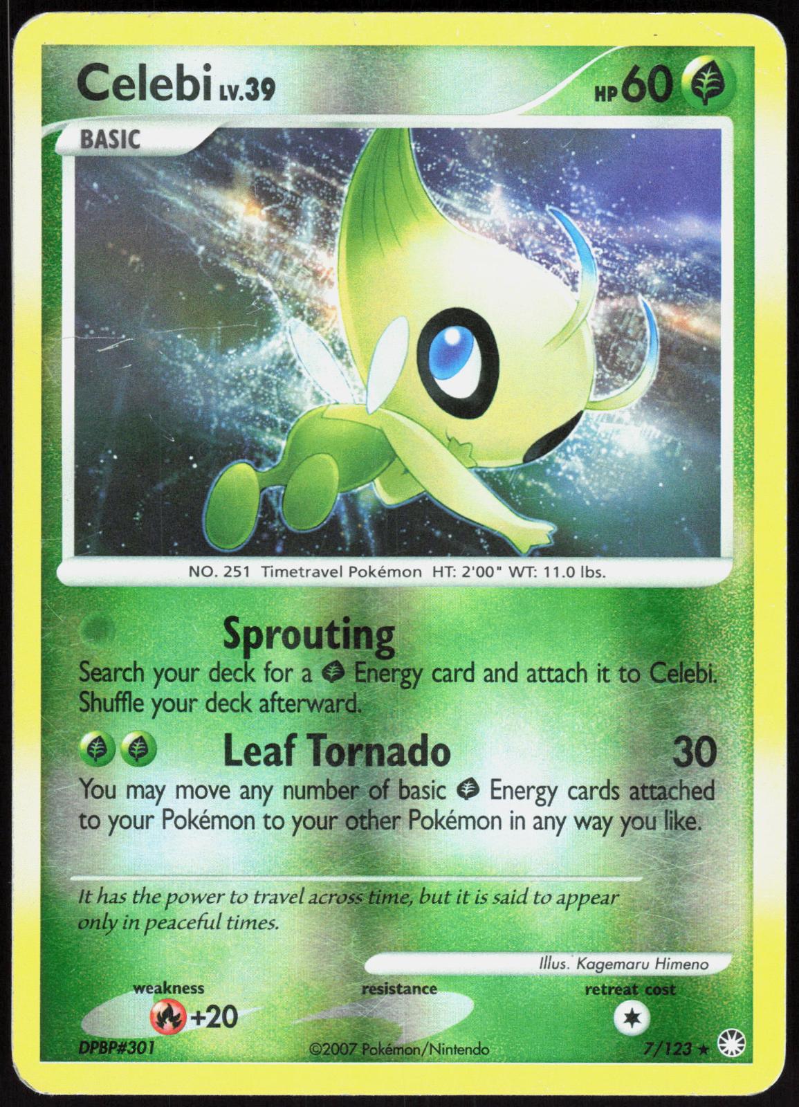 CELEBI 7/123 MYSTERIOUS TREASURES POKEMON RARE REVERSE HOLO MP