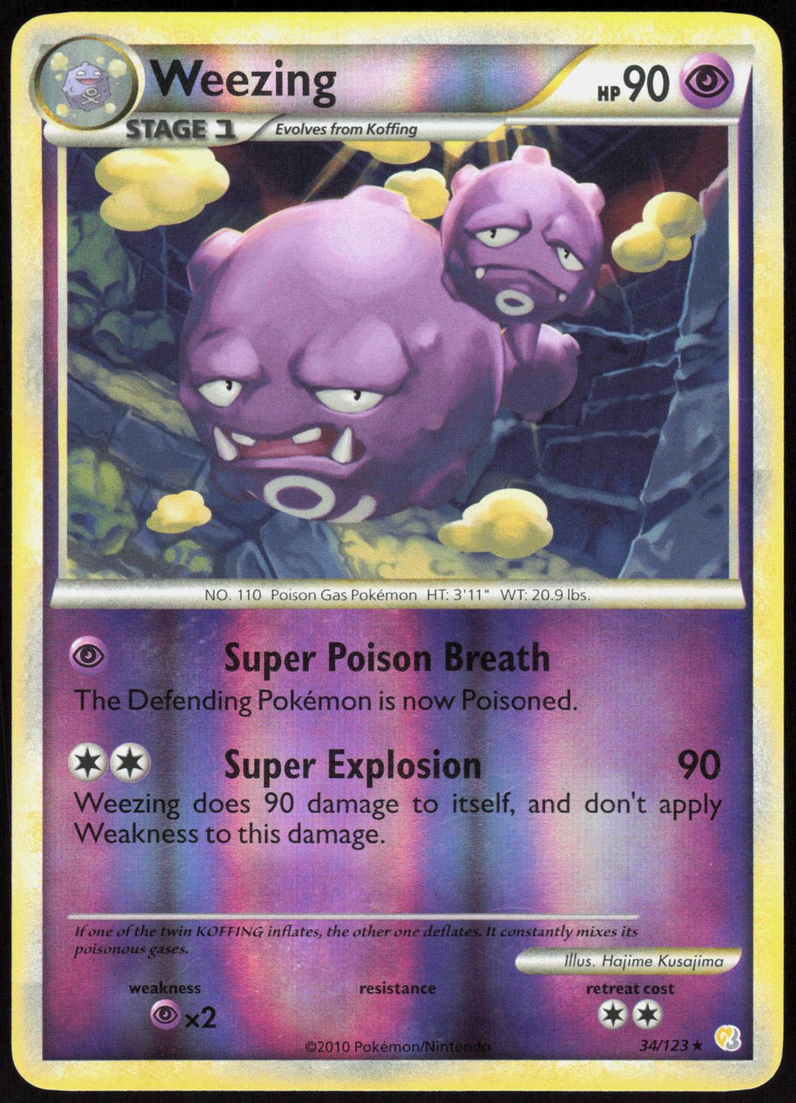 WEEZING 34/123 HEARTGOLD & SOULSILVER POKEMON RARE MP