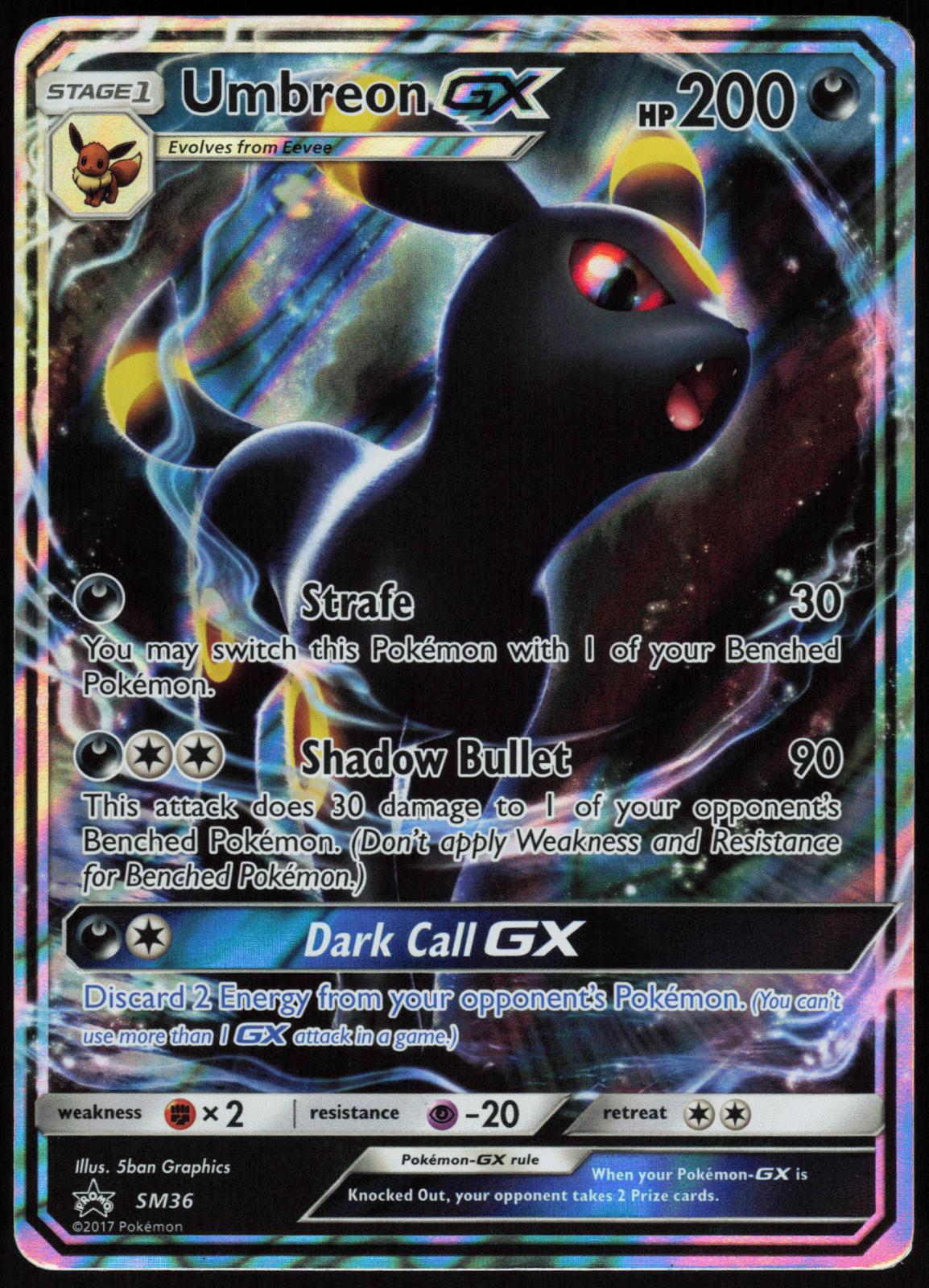 UMBREON GX - SM36 SUN & MOON PROMO POKEMON PROMO HOLO LP